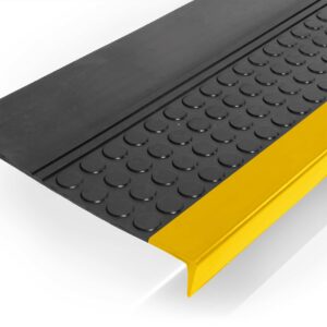 Gummi Stufenmatte Noppen Schwarz Winkelkante Gelb Gummimatte Treppenstufen