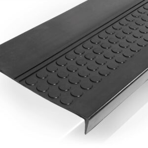 Gummi Stufenmatte mit Kantenschutz Noppen Schwarz Gummimatte Treppen außen