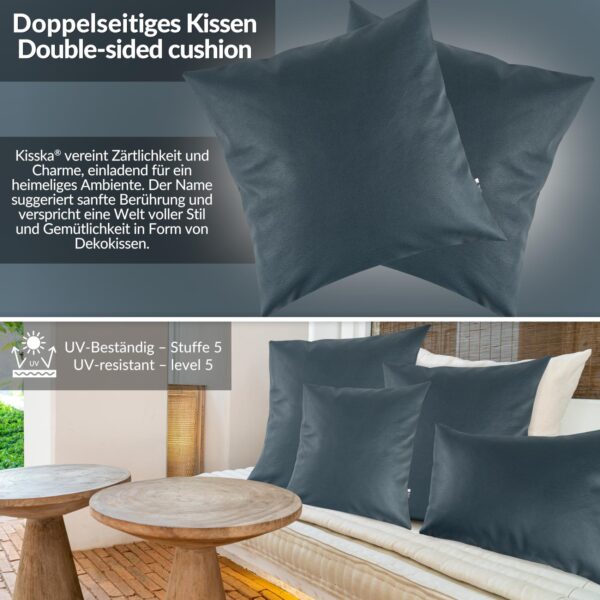 Kunstlederkissen Kissenbezüge Sofakissen Dekokissen Kissenhülle Kunstleder Kissen atmungsaktiv Lederkissen 4 Größen Kumo Grünblau