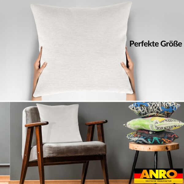 Kissenbezüge Sofakissen Dekokissen Gomera Jacquard Kuschelkissen Zierkissen 4 Größen mit & ohne Füllung Uni Weiß