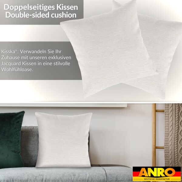 Kissenbezüge Sofakissen Dekokissen Gomera Jacquard Kuschelkissen Zierkissen 4 Größen mit & ohne Füllung Uni Weiß