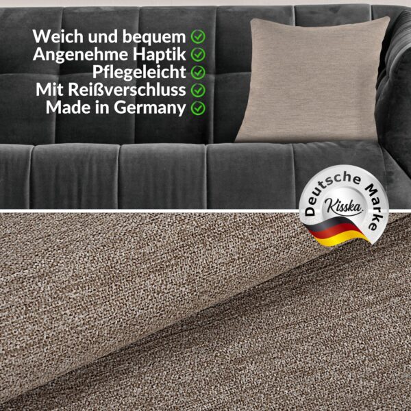 Kissenbezüge Sofakissen Dekokissen Gomera Jacquard Kuschelkissen Zierkissen 4 Größen mit & ohne Füllung Uni Creme
