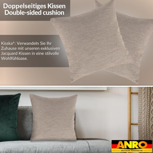 Kissenbezüge Sofakissen Dekokissen Gomera Jacquard Kuschelkissen Zierkissen 4 Größen mit & ohne Füllung Uni Creme