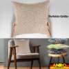 Kissenbezüge Sofakissen Dekokissen Gomera Jacquard Kuschelkissen Zierkissen 4 Größen mit & ohne Füllung Karo Beige