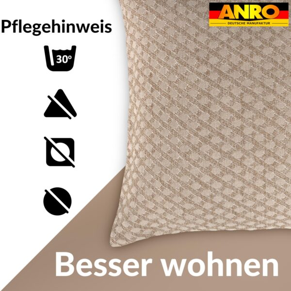 Kissenbezüge Sofakissen Dekokissen Gomera Jacquard Kuschelkissen Zierkissen 4 Größen mit & ohne Füllung Karo Beige