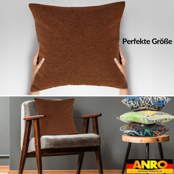 Kissenbezüge Sofakissen Dekokissen Gomera Jacquard Kuschelkissen Zierkissen 4 Größen mit & ohne Füllung Uni Kupfer