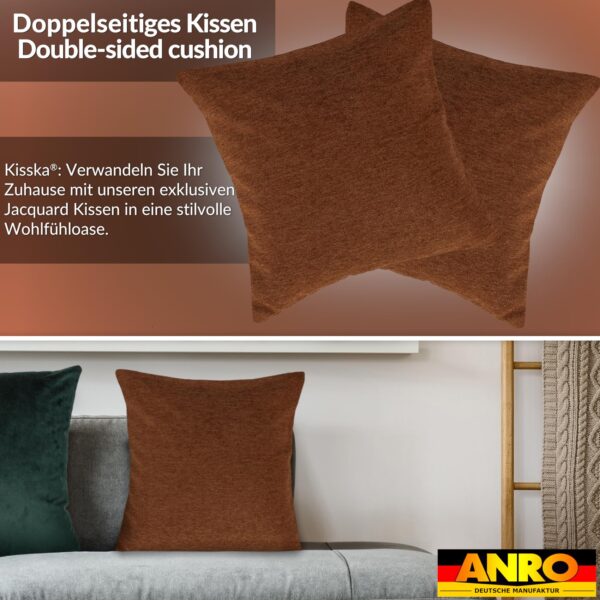 Kissenbezüge Sofakissen Dekokissen Gomera Jacquard Kuschelkissen Zierkissen 4 Größen mit & ohne Füllung Uni Kupfer