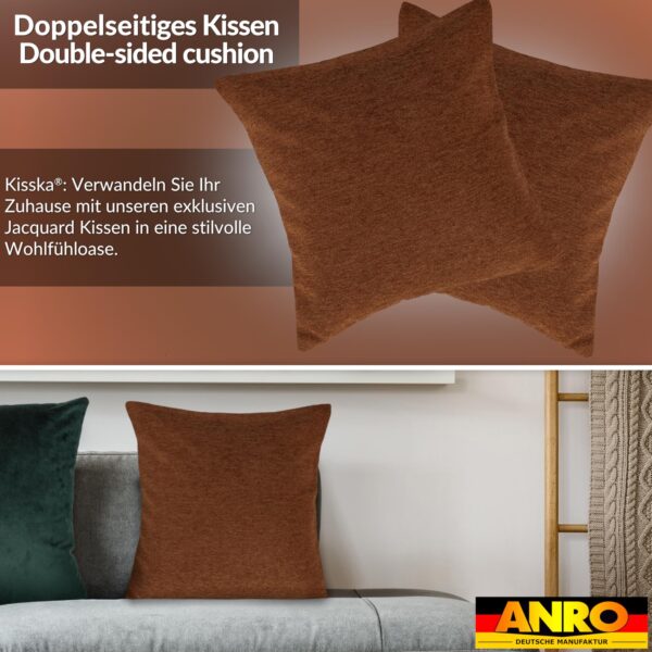 Kissenbezüge Sofakissen Dekokissen Gomera Jacquard Kuschelkissen Zierkissen 4 Größen mit & ohne Füllung Uni Kupfer