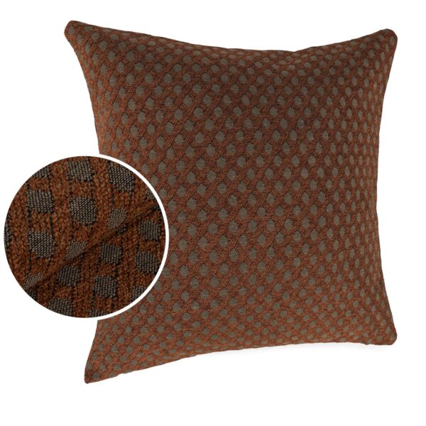 Kissenbezüge Sofakissen Dekokissen Gomera Jacquard Kuschelkissen Zierkissen 4 Größen mit & ohne Füllung Karo Kupfer Silber