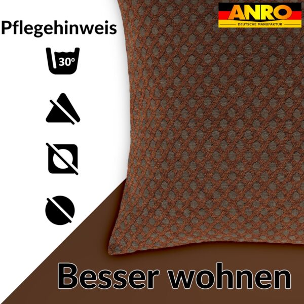 Kissenbezüge Sofakissen Dekokissen Gomera Jacquard Kuschelkissen Zierkissen 4 Größen mit & ohne Füllung Karo Kupfer Silber