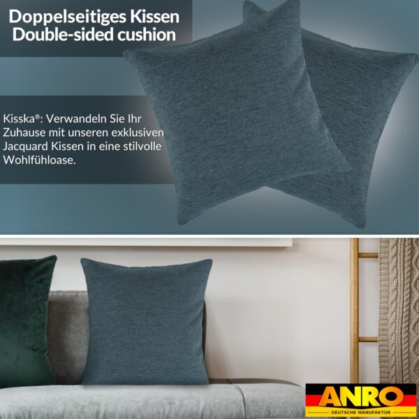 Kissenbezüge Sofakissen Dekokissen Gomera Jacquard Kuschelkissen Zierkissen 4 Größen mit & ohne Füllung Uni Blau