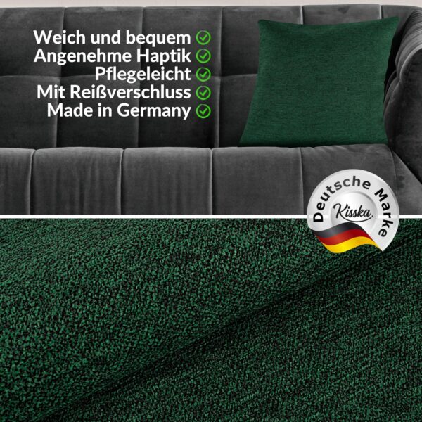 Kissenbezüge Sofakissen Dekokissen Gomera Jacquard Kuschelkissen Zierkissen 4 Größen mit & ohne Füllung Uni Grün
