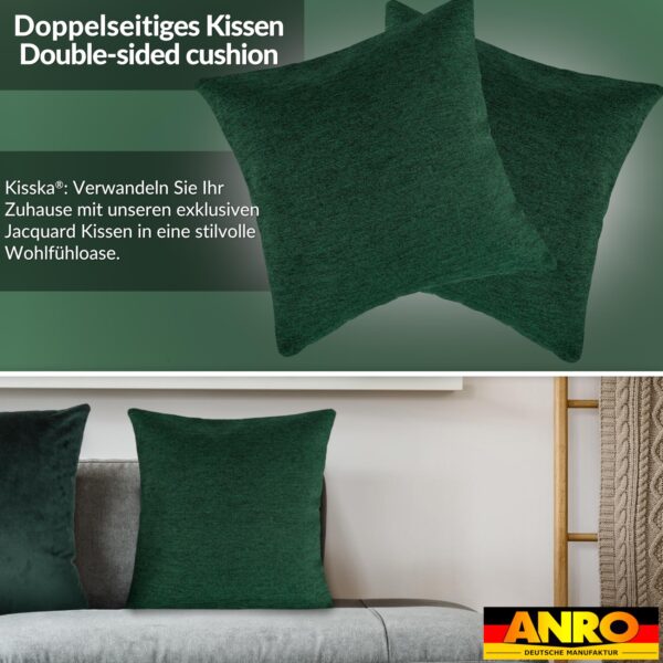 Kissenbezüge Sofakissen Dekokissen Gomera Jacquard Kuschelkissen Zierkissen 4 Größen mit & ohne Füllung Uni Grün