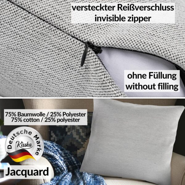 Kissenbezüge Sofakissen Dekokissen Gomera Jacquard Kuschelkissen Zierkissen 4 Größen mit & ohne Füllung Uni Schwarz Weiß