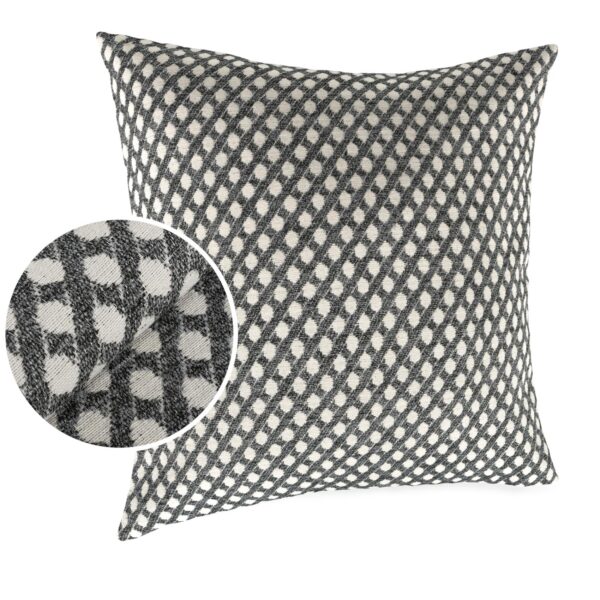 Kissenbezüge Sofakissen Dekokissen Gomera Jacquard Kuschelkissen Zierkissen 4 Größen mit & ohne Füllung Karo Silber Weiß