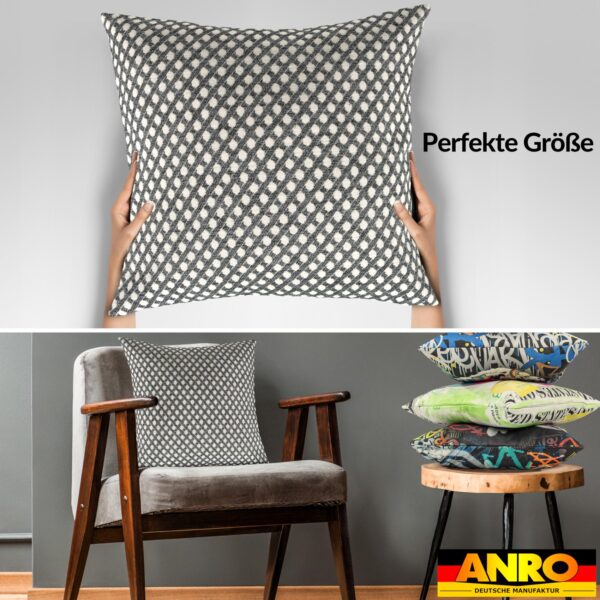 Kissenbezüge Sofakissen Dekokissen Gomera Jacquard Kuschelkissen Zierkissen 4 Größen mit & ohne Füllung Karo Silber Weiß