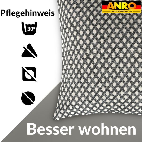 Kissenbezüge Sofakissen Dekokissen Gomera Jacquard Kuschelkissen Zierkissen 4 Größen mit & ohne Füllung Karo Silber Weiß
