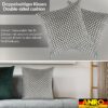 Kissenbezüge Sofakissen Dekokissen Gomera Jacquard Kuschelkissen Zierkissen 4 Größen mit & ohne Füllung Karo Silber Weiß