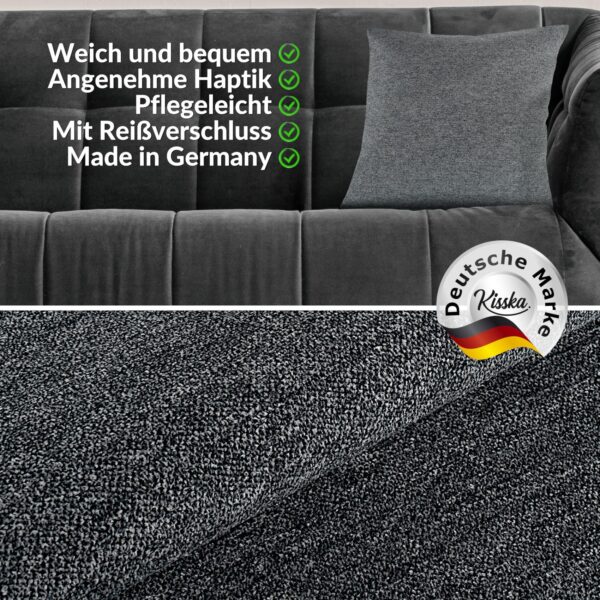 Kissenbezüge Sofakissen Dekokissen Gomera Jacquard Kuschelkissen Zierkissen 4 Größen mit & ohne Füllung Uni Grau