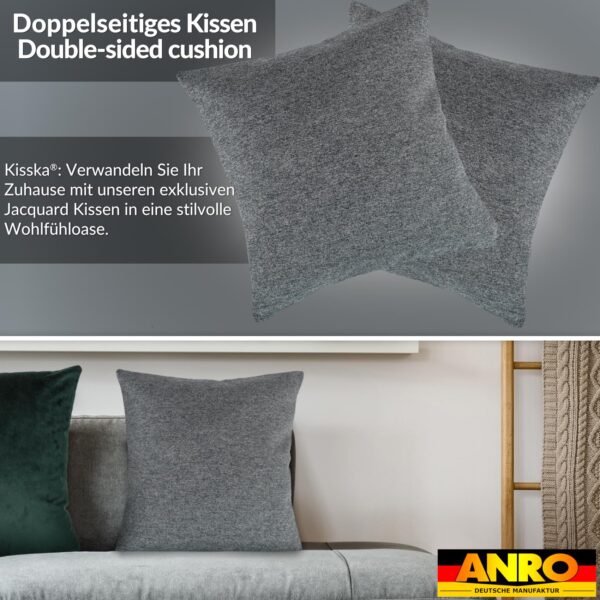 Kissenbezüge Sofakissen Dekokissen Gomera Jacquard Kuschelkissen Zierkissen 4 Größen mit & ohne Füllung Uni Grau