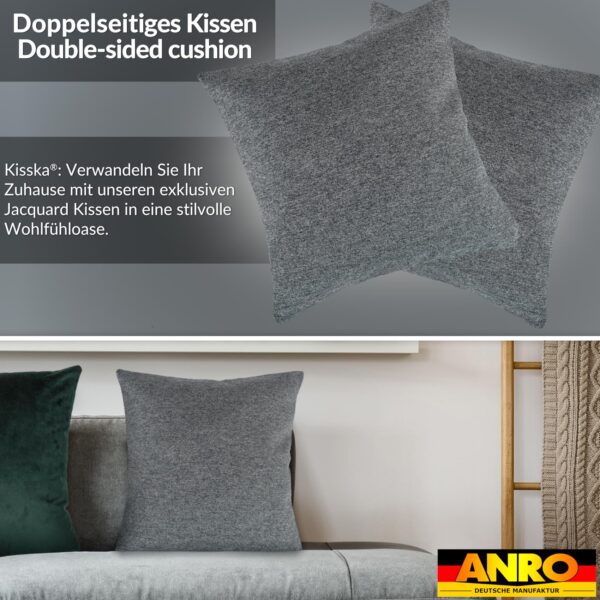 Kissenbezüge Sofakissen Dekokissen Gomera Jacquard Kuschelkissen Zierkissen 4 Größen mit & ohne Füllung Uni Grau