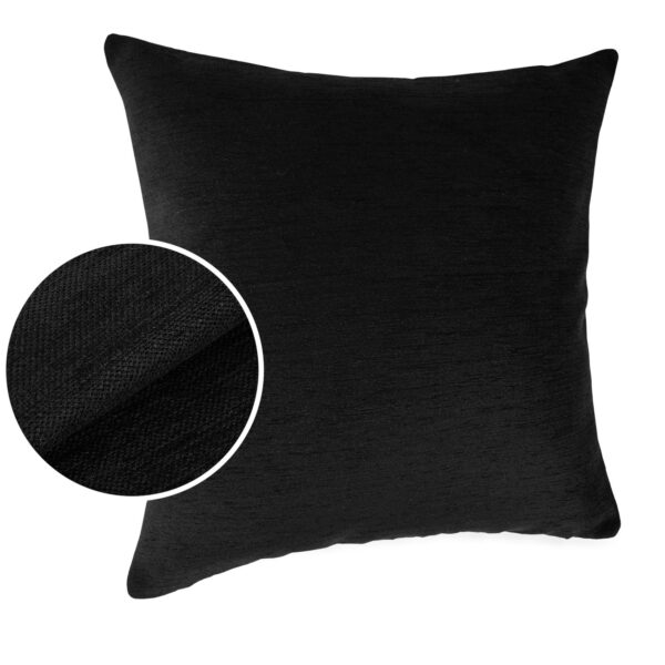 Kissenbezüge Sofakissen Dekokissen Gomera Jacquard Kuschelkissen Zierkissen 4 Größen mit & ohne Füllung Uni Schwarz