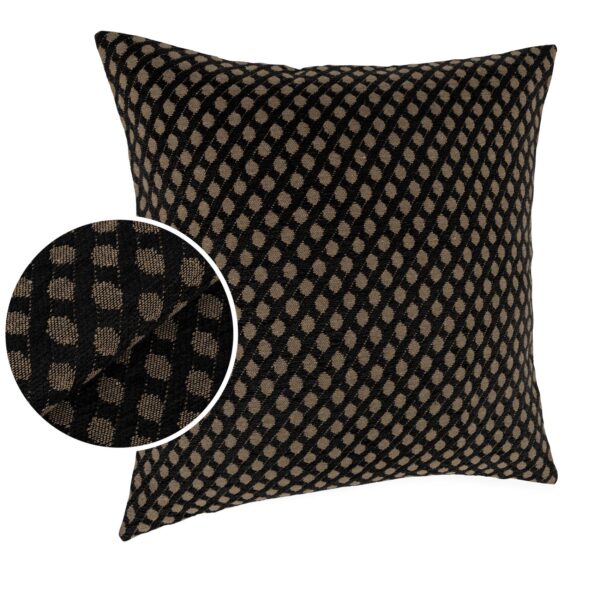 Kissenbezüge Sofakissen Dekokissen Gomera Jacquard Kuschelkissen Zierkissen 4 Größen mit & ohne Füllung Karo Schwarz Gold