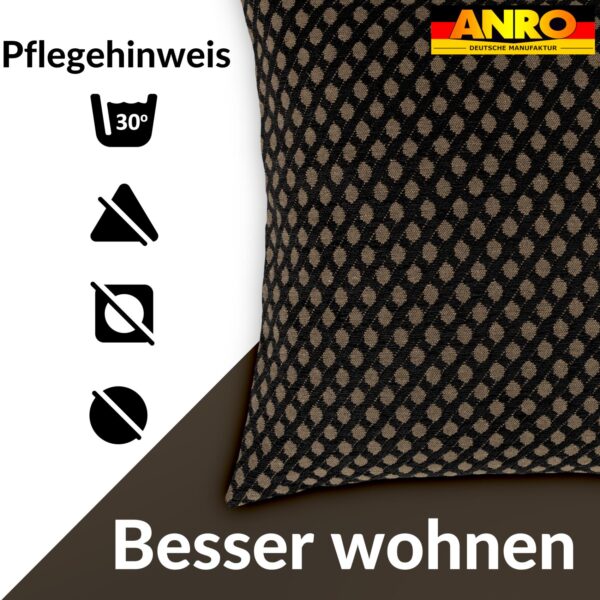 Kissenbezüge Sofakissen Dekokissen Gomera Jacquard Kuschelkissen Zierkissen 4 Größen mit & ohne Füllung Karo Schwarz Gold