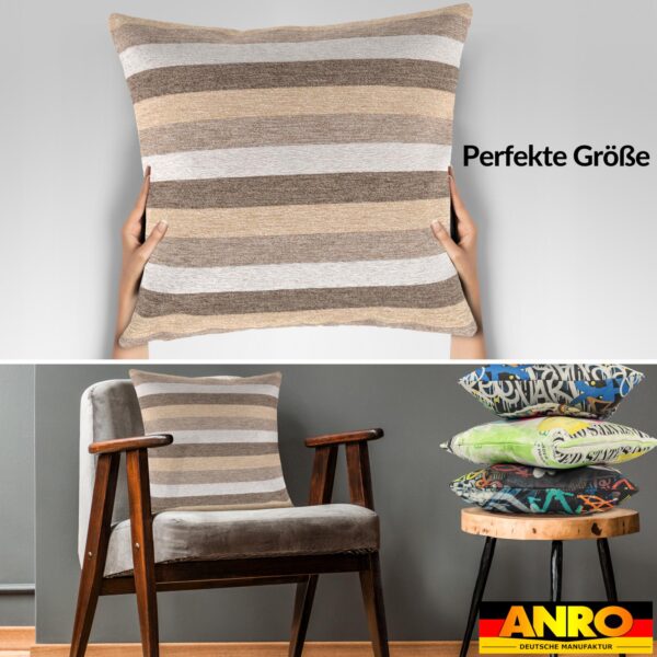 Kissenbezüge Sofakissen Dekokissen Gomera Jacquard Kuschelkissen Zierkissen 4 Größen mit & ohne Füllung Kaffee Farben