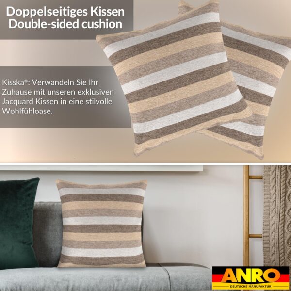 Kissenbezüge Sofakissen Dekokissen Gomera Jacquard Kuschelkissen Zierkissen 4 Größen mit & ohne Füllung Kaffee Farben
