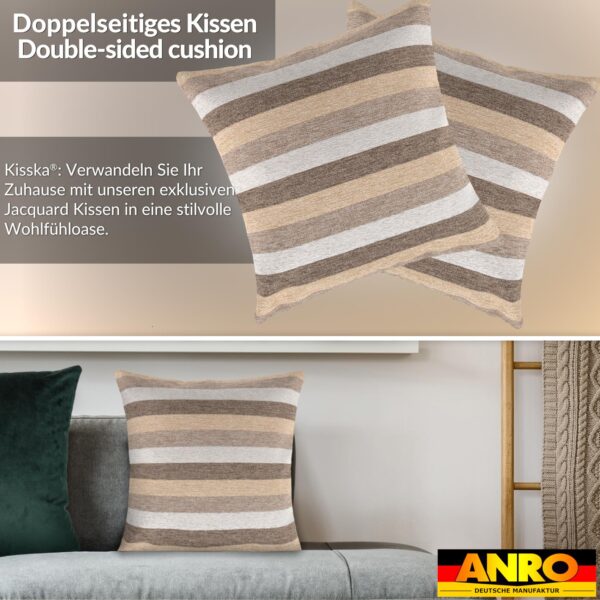 Kissenbezüge Sofakissen Dekokissen Gomera Jacquard Kuschelkissen Zierkissen 4 Größen mit & ohne Füllung Kaffee Farben