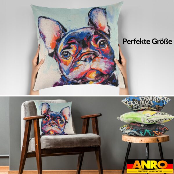 Kissenbezug Dekokissen Sofakissen Kissenhülle Zierkissen Pop Art mit und ohne Füllung 40x40cm Bulldog