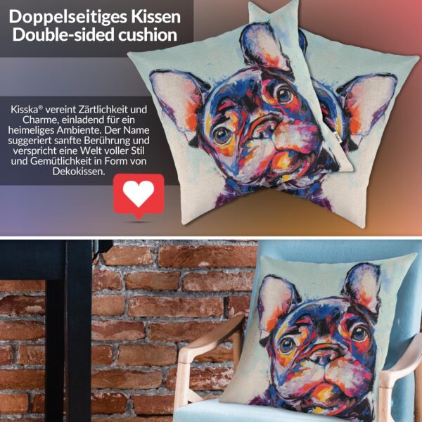 Kissenbezug Dekokissen Sofakissen Kissenhülle Zierkissen Pop Art mit und ohne Füllung 40x40cm Bulldog