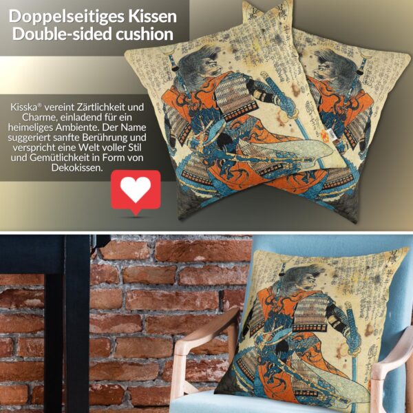 Kissenbezug Dekokissen Sofakissen Kissenhülle Zierkissen Pop Art mit und ohne Füllung 40x40cm Samurai