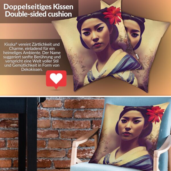 Kissenbezug Dekokissen Sofakissen Kissenhülle Zierkissen Pop Art mit und ohne Füllung 40x40cm Geisha