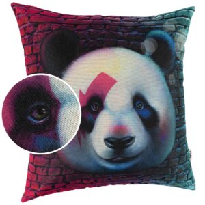 Kissenbezug Dekokissen Sofakissen Kissenhülle Zierkissen Pop Art mit und ohne Füllung 40x40cm Panda