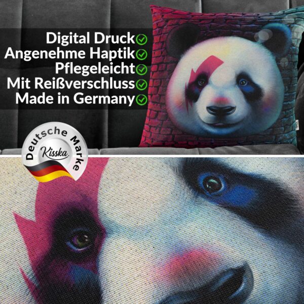 Kissenbezug Dekokissen Sofakissen Kissenhülle Zierkissen Pop Art mit und ohne Füllung 40x40cm Panda