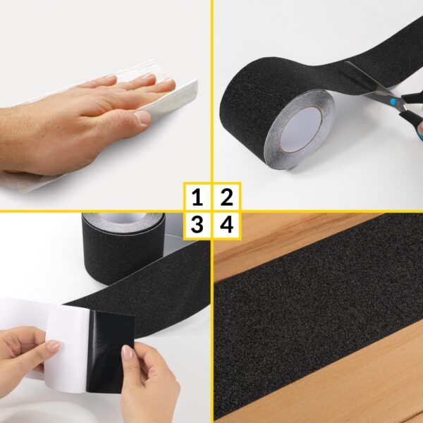 Antirutsch Klebeband selbstklebend Klebestreifen Tape Band rutschfest FixoFlex Breite 5 & 10cm Schwarz 10m Rolle