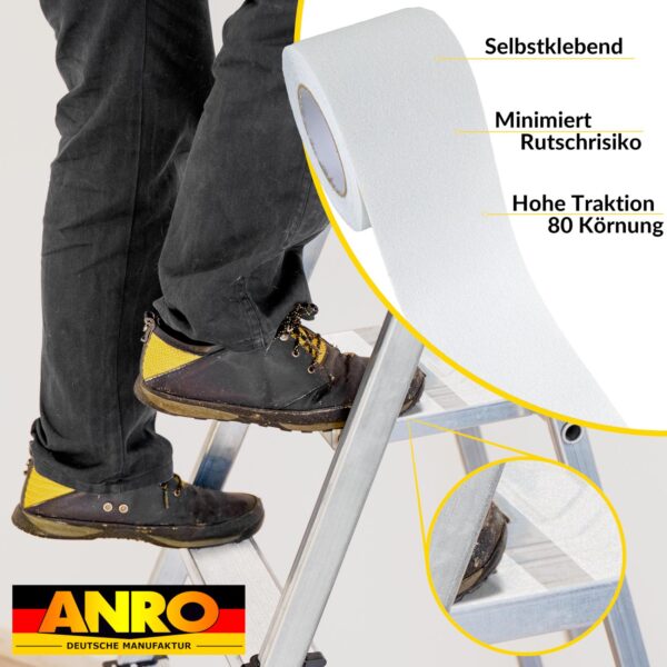 Antirutsch Klebeband selbstklebend Klebestreifen Tape Band rutschfest FixoFlex Breite 5 & 10cm Transparent 10m Rolle
