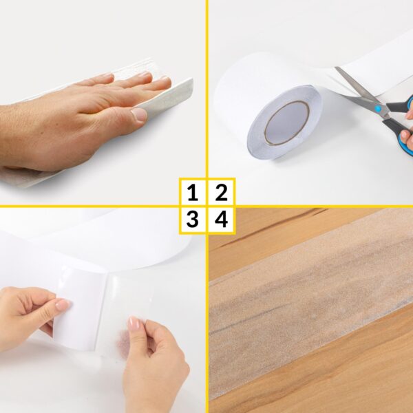 Antirutsch Klebeband selbstklebend Klebestreifen Tape Band rutschfest FixoFlex Breite 5 & 10cm Transparent 10m Rolle