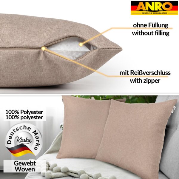 Kissenbezüge Leinenoptik Sofakissen Dekokissen 4 Größen mit & ohne Füllung Beige