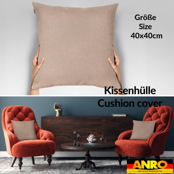 Kissenbezüge Leinenoptik Sofakissen Dekokissen 4 Größen mit & ohne Füllung Beige