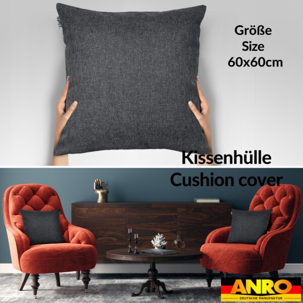 Kissenbezüge Leinenoptik Sofakissen Dekokissen 4 Größen mit & ohne Füllung Grau