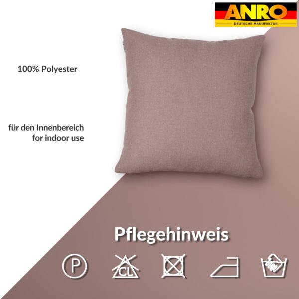 Kissenbezüge Leinenoptik Sofakissen Dekokissen 4 Größen mit & ohne Füllung Rosagrau