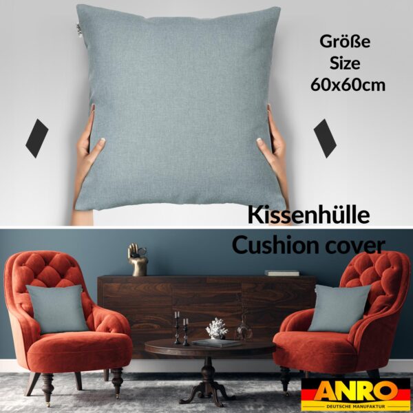 Kissenbezüge Leinenoptik Sofakissen Dekokissen 4 Größen mit & ohne Füllung Grünblau