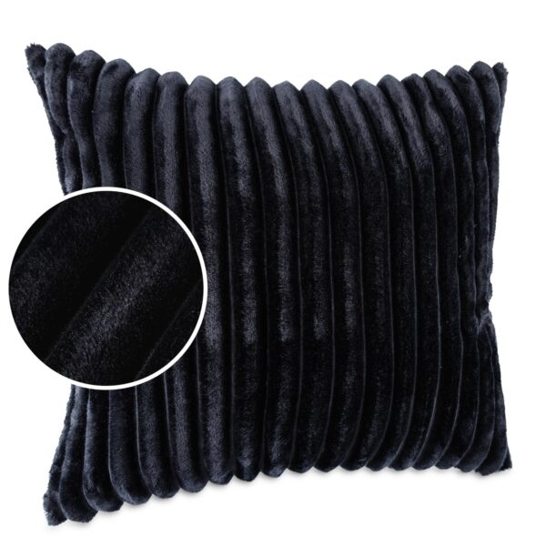Plüsch Cord Kissen Kissenbezug Sofakissen Big Cord Dekokissen mit & ohne Füllung 4 Größen Schwarzblau