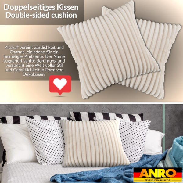 Plüsch Cord Kissen Kissenbezug Sofakissen Big Cord Dekokissen mit & ohne Füllung 4 Größen Elfenbein