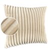 Plüsch Cord Kissen Kissenbezug Sofakissen Big Cord Dekokissen mit & ohne Füllung 4 Größen Creme