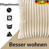 Plüsch Cord Kissen Kissenbezug Sofakissen Big Cord Dekokissen mit & ohne Füllung 4 Größen Creme