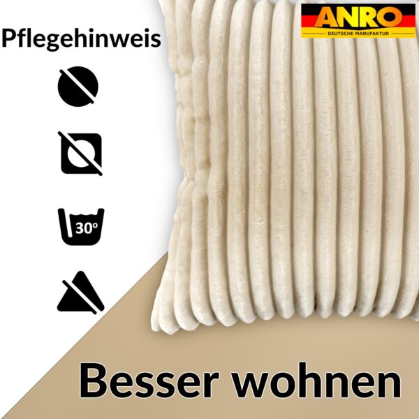 Plüsch Cord Kissen Kissenbezug Sofakissen Big Cord Dekokissen mit & ohne Füllung 4 Größen Creme